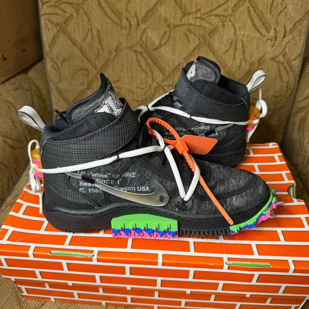 Nike x Off-White Air Force 1 Black D06290-001 Men 7 Women 8.5 W/Box